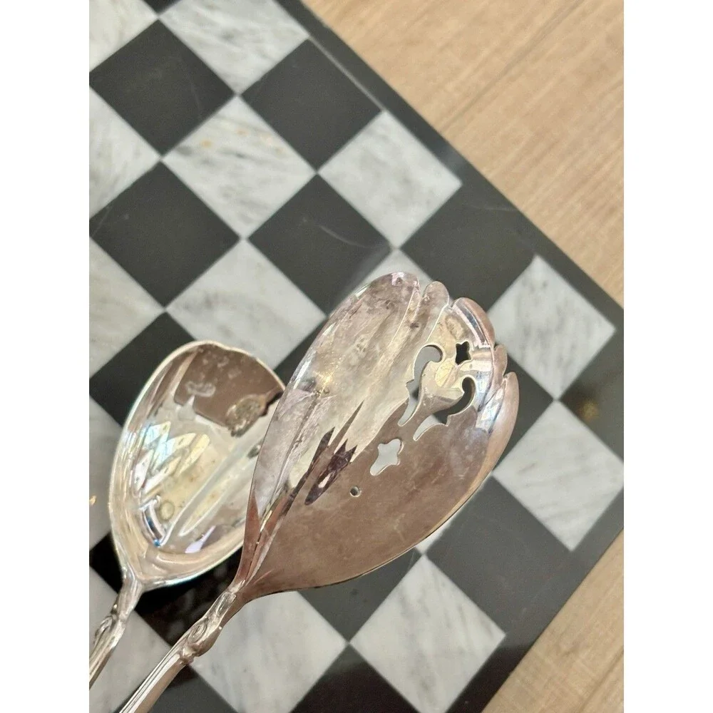 Gotham Heritage Vintage Silver Plated Serving Tongs Made In Italy 10”